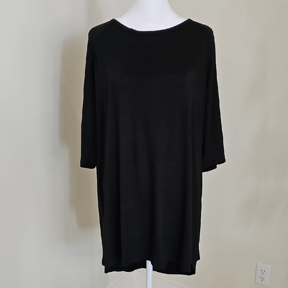 Cuddl Duds Smart Comfort Black Half Sleeve Loungewear, Sleep Shirt, Sz. 1X